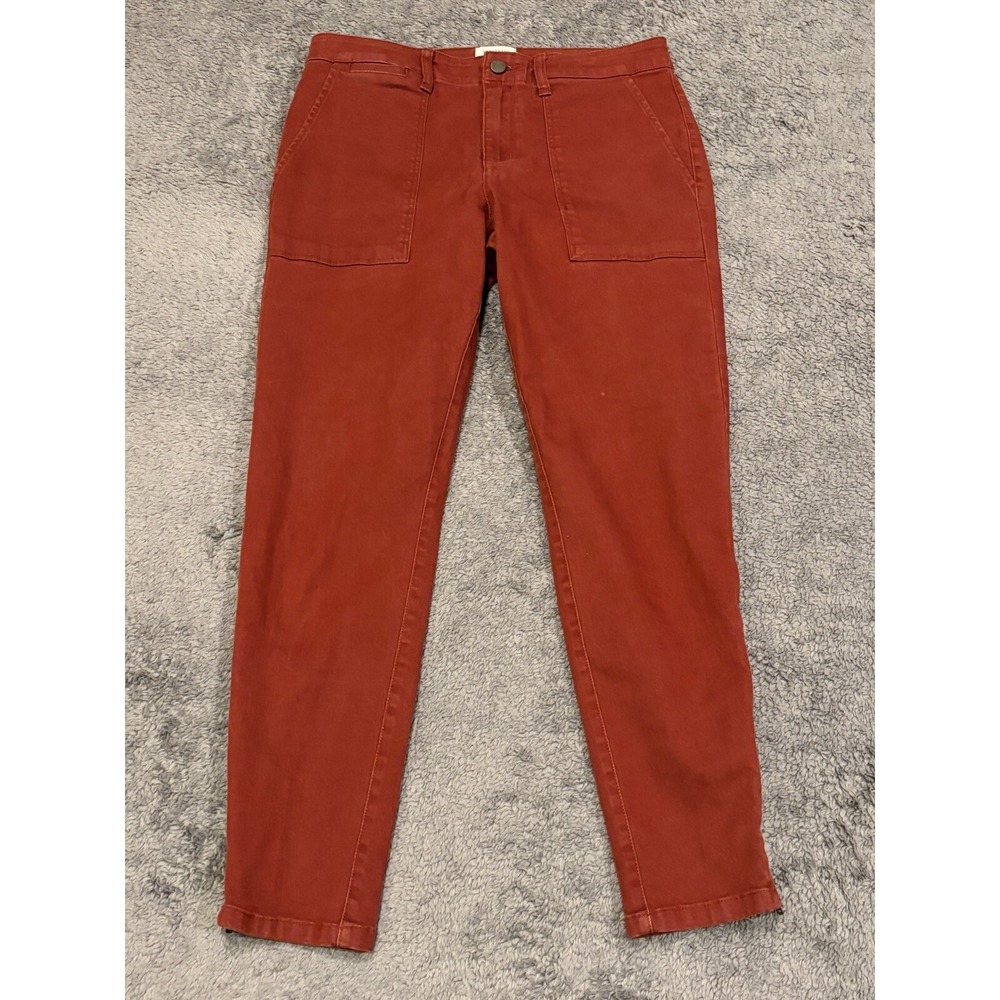 Sanctuary Standard Surplus Chino Pants Women's 28 Maroon Stretch Patch Pockets